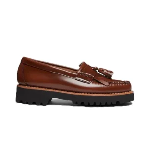 GH BASS Mocassins Weejun '90 à pampilles en cuir cognac